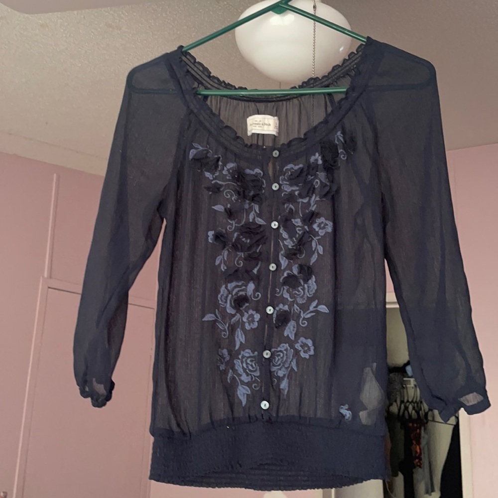 Abercrombie and Fitch S sheer blouse